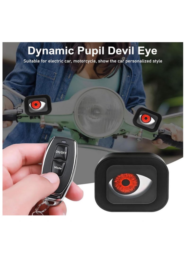 مصباح LED ديڤل آيز بتحكم عن بُعد 12V-36V، 6 أوضاع ديناميكية مع إضاءة أنجل آيز للدراجات النارية والدراجات البخارية الكهربائية والدراجات ثلاثية العجلات ومركبات ATV - ضوء زخرفي متغير الألوان. - Image 3